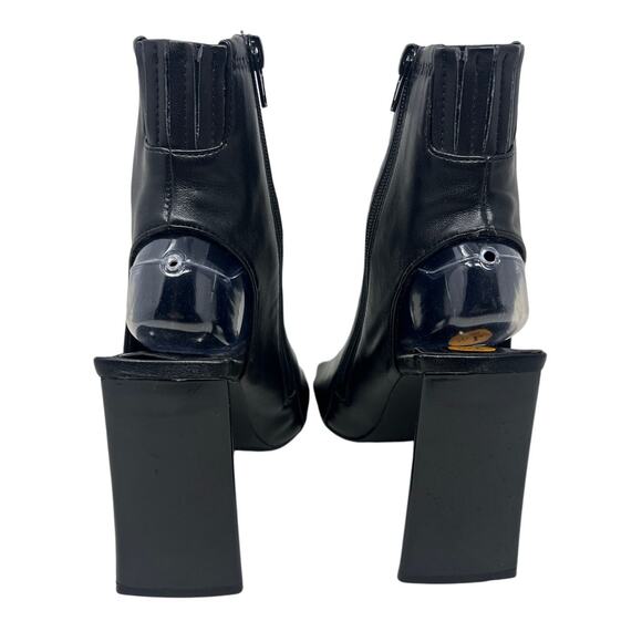 Steve Madden Transfer Faux Leather Peep Toe Booties in Black 7.5 - Picture 3 of 8